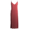thumbnail image 3 of Uhndy Women's Polka Dot Print Beach Maxi Dress,Sexy Sleeveless Chiffon Long Boho Dresses For Ladys,Plus Size Summer Dress Red 5XL, 3 of 5