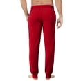 thumbnail image 4 of WTOBBY Men's Drawstring Cuffed Casual Pants with Pockets, Soft Home Sleep Pajama Bottoms for Lounging and Relaxation, Comfortable Fit,Red L, 4 of 8