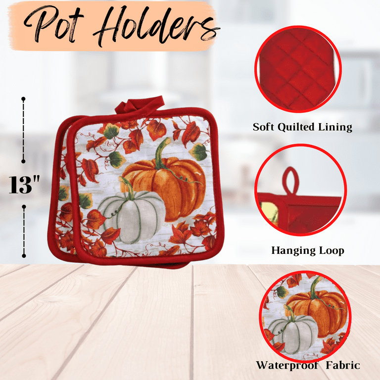 3PCS Pot Holders with Pocket for Kitchen, Color Small Pumpkin Pot Holder  Set Heat Insulation Pothold…See more 3PCS Pot Holders with Pocket for