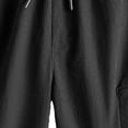 thumbnail image 5 of Men's Quick Dry Cargo Shorts, Elastic Drawstring Waist with Multiple Zipper Pockets, Lightweight Casual Hiking Shorts for Men Stretchy Breathable Black M, 5 of 5
