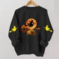 thumbnail image 4 of LUVDA Women's Halloween Witch Print Sweatshirt Oversized Crewneck Long Sleeve Fall Winter Party Top, 4 of 5