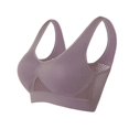 thumbnail image 5 of Sakmal High Impact Sports Bras Plus Size Gray Solid Yoga Compression Sports Bras for Women 6XL, 5 of 5