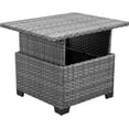 thumbnail image 7 of ZOPan Patio Rattan Coffee Table with Hidden Storage, Wicker Liftable Dinning Table, Versatile Piece of Outdoor Furniture, Grey, 7 of 7