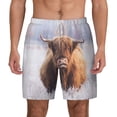 thumbnail image 2 of Picia Cow pattern Mens Swim Trunks with Compression Liner Stretch Beach Shorts Quick Dry with Zipper Pockets No-Chafing Board Shorts-Small, 2 of 9