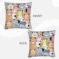 thumbnail image 4 of LNWH Cute Animals Doodle Throw Pillow Covers, Square Soft Linen Decorative Pillow Cases, 18"x18", 4 of 8