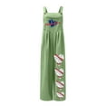 thumbnail image 4 of Dyegold Jumpsuits for Women Casual, Women's Rompers and Jumpsuits Casual Loose Wide Leg Trousers Love Heart Baseball Graphic Sleeveless Rompers Overalls, 4 of 5