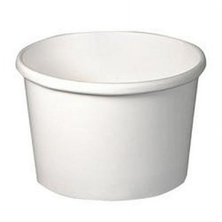 Flexstyle Double Poly Paper Containers, 8 oz, White, 25/Pack, 20 Packs/Carton