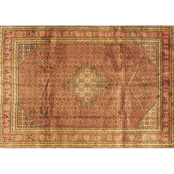 Ahgly Company Indoor Rectangle Persian Brown Traditional Area Rugs, 6' x 9'