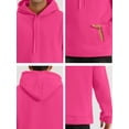 thumbnail image 5 of INSPIRE CHIC Men's Plush Lined Pullover Hoodie Sweatshirts with Pocket S Rose Red, 5 of 5