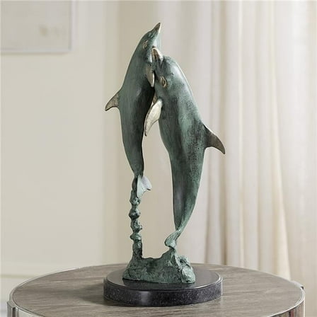 18 x 8 x 8 in. Flirty Dolphin Duo Sculpture