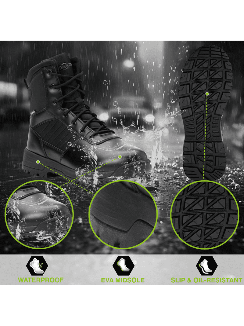 Free Shipping! Interceptor Men's Leather Waterproof 8