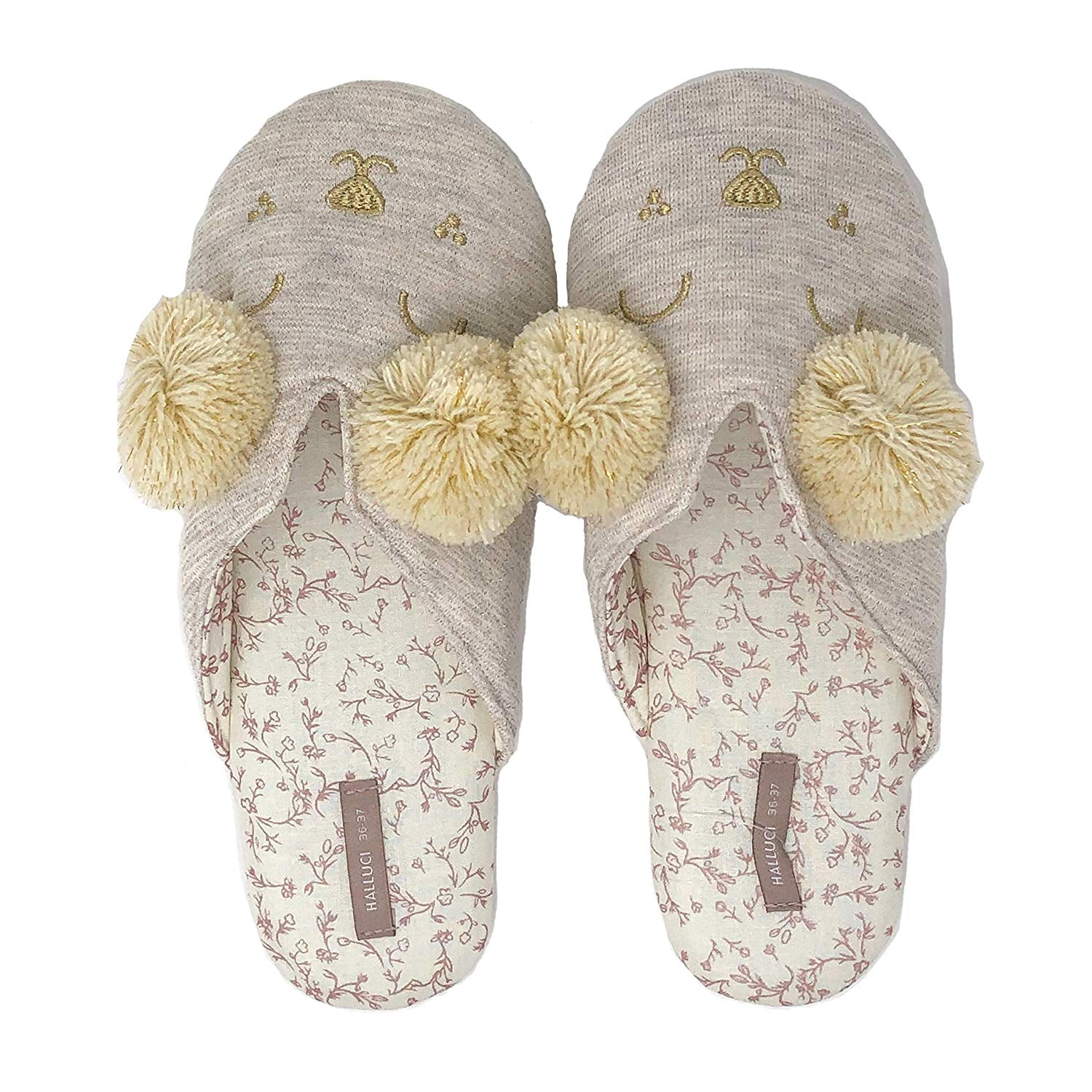 Premium Down - Women's Bear with Pom Pom Slipper, 5-7 - Walmart.com - Walmart.com