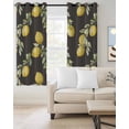 thumbnail image 2 of Yellow Summer Lemon Blackout Curtains for Bedroom Living Room Darkening Curtains 54 Inch Long Grey Farmhouse Botanical Short Curtain for Small Window Treatment Insulated Grommet Drapes 52"x54"x2, 2 of 9