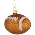 thumbnail image 3 of Northlight Football Glittered Glass Christmas Ornament - 3.5" - Brown, 3 of 5