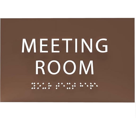 ADA CENTRAL SIGNS - 6" X4" Meeting Room Sign - ADA Compliant Tactile Graphics Grade 2 Braille Text Acrylic Wall Sign | Privacy, Interview, Room Name Sign for Schools, Hospitals, Offices, & Apartments