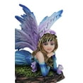 thumbnail image 6 of Fantasy Pink and Blue Girl Princess Fairy Lying On Lavender Meadows Figurine, 6 of 9