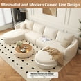 thumbnail image 3 of 138.6" U Shaped Modern Modular Sectional Curved Sofa with Ottoman, Minimalist Style Comfy Cloud Couch for Living Room Apartment, No Assembly Required Boneless Couches (Beige,Left Facing Chaise), 3 of 7