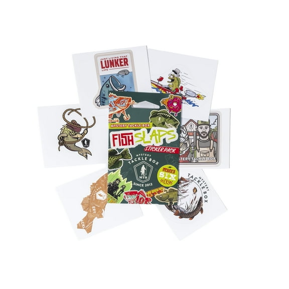 Mystery Tackle Box Fish Slaps Decal Kit - 6 Fishing Stickers