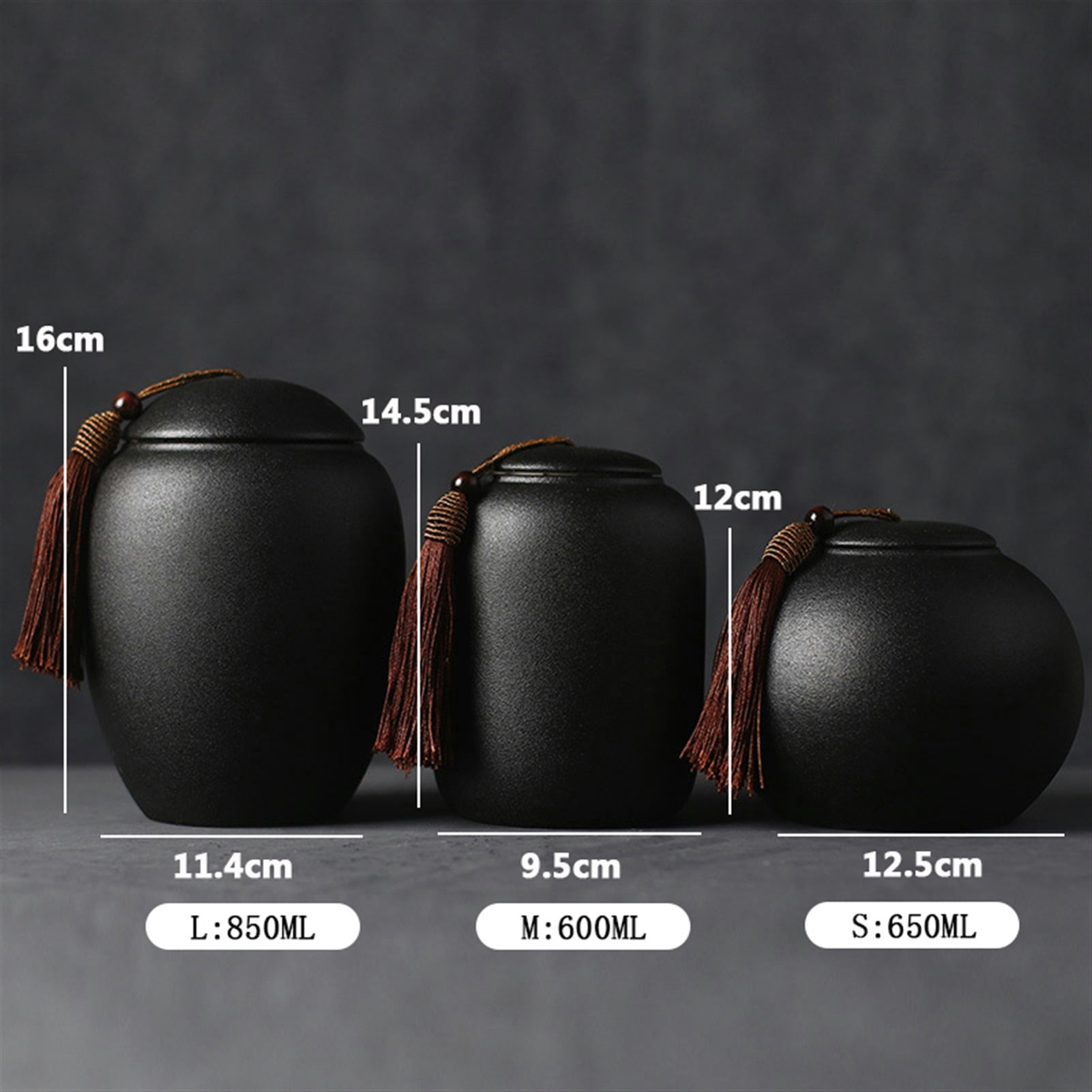 Black Ceramics Ash Urn Sealed Cremation Funeral Ashes Keepsake Small Animals Pet Dog Cat Memorial Suitable Burial