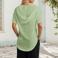 thumbnail image 3 of Graphic Tennis Tees for Women T-Shirts Women's Solid Color Summer Knit Short Sleeve Hooded Sweatshirt with for Everyday Comfort Stylish Relaxed Fit Gray XL, 3 of 5