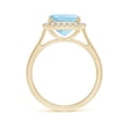 thumbnail image 2 of ANGARA Natural Classic Cushion 2.7 ct Aquamarine Halo Engagement Ring in 14K Yellow Gold for Women (Size-9mm) | March Birthstone, Anniversary, Jewelry Gift for Women | Natural Aquamarine Ring, 2 of 8