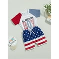 thumbnail image 3 of Binpure allshope Baby Boys Summer Outfits,Casual Short Sleeve T-shirt + Elastic Star Stripe Shorts Set for 0 - 3 Years, 3 of 6