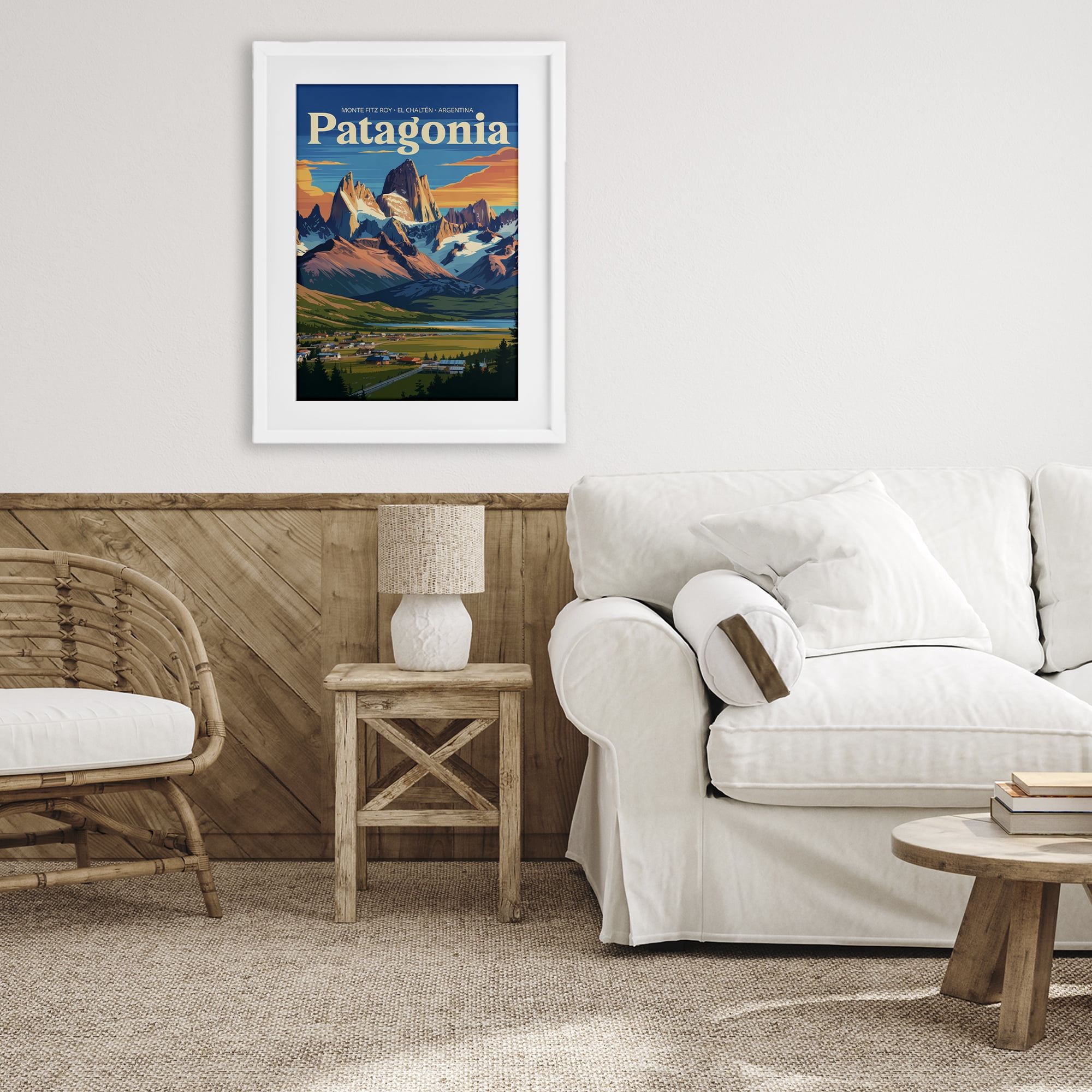 Stupell Industries Patagonia Valley Landscape White Framed Print Under Glass, design by Andreas Magnusson