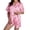Pajama Sets for Women: Pink, variant on Women's Cherry Print Gingham Pajama Set, Short Sleeve Button Top & Shorts, Comfortable Summer Sleepwear Loungewear,XL