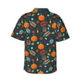 thumbnail image 3 of Balery Autumn with Pumpkins Print Men's Hawaiian Shirts Short Sleeve Beach Shirt Relaxed Fit Vacation Button Down Shirts-Small, 3 of 9