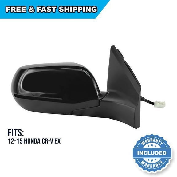 63041H - Fit System Passenger Side Mirror for 12-15 Honda CR-V EX Model, textured black w/ PTM cover, foldaway, Power