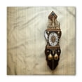 thumbnail image 1 of Clock Bandana, Wood Wall Carving Clock, Unisex Head and Neck Tie, by Ambesonne, 1 of 2
