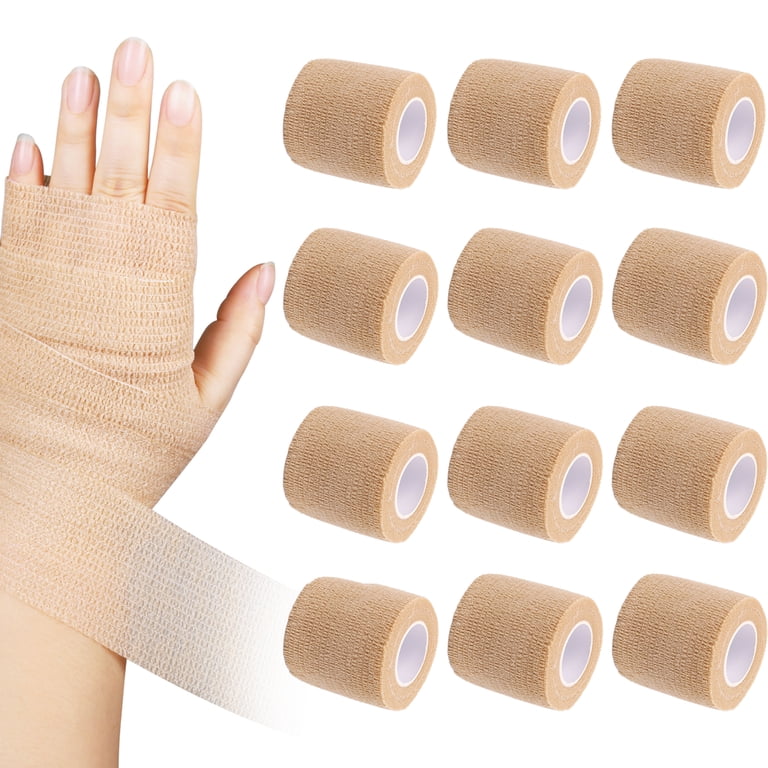 LotFancy Self Adherent Bandage Wrap, Tan, 12-Pack (2" x 5 Yds) photo 1
