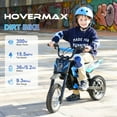 thumbnail image 2 of HOVERMAX H12M 36V Electric Dirt Bike, 300W Electric Motorcycle 15.5MPH Max Speed, Ride On Toys motocross for Kids Teens, Blue, 2 of 8