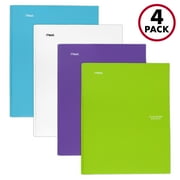 FIVE STAR FRAGRANCE Five Star Stay-Put Plastic Pocket and Prong Folder 4 Pack Trend - Pocket & Prong