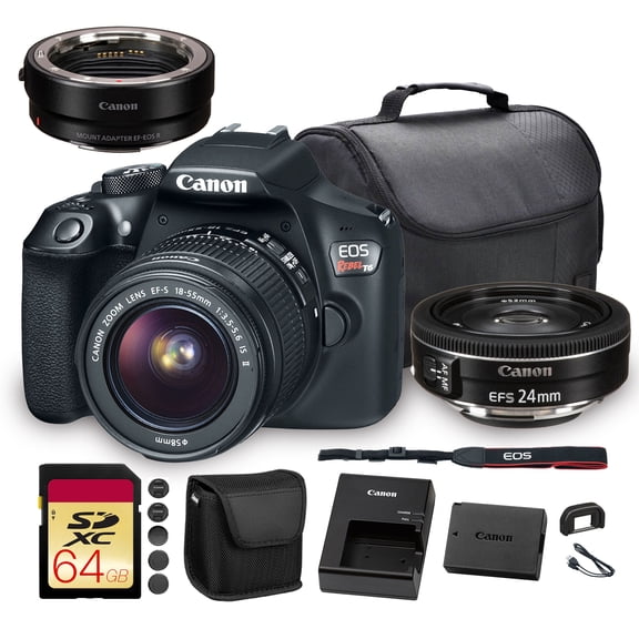 Canon EOS Rebel T6 DSLR Camera with 18-55mm Lens – 18MP APS-C CMOS Sensor