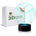 thumbnail image 1 of 3D Illusion Volleyball Night Light Lamp with 16 Color Change, Touch Black Base, Power by AA Batteries Birthday Gift Present for Boys and Girls, 1 of 5