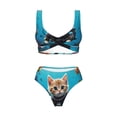 thumbnail image 5 of Honeii Underwater Diving Cat Print Women’s Bikini Set,Two Piece Swimsuit Bathing Suits,Stylish High Elasticity Swimwear for Beach and Pool, 5 of 7