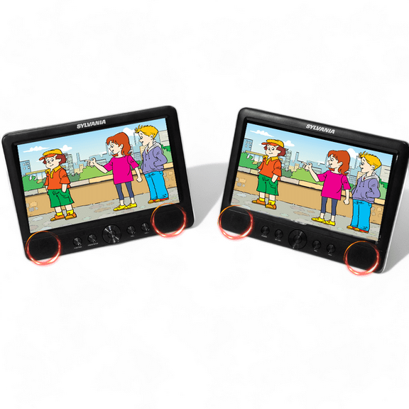 Restored Sylvania 10.1" Dual Screen Portable DVD Media Player Black SDVD1082 (Refurbished)