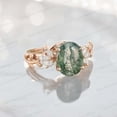 thumbnail image 2 of KANISHKAGEMS&JEWELS 2Ct 8x6mm / Natural Moss Agate Engagement Ring CZ Diamond Twig Ring Nature Inspired Women Jewelry Proposal Gift Ring for Lover, 2 of 6