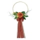 thumbnail image 4 of Corona de rosas artificiales con flores para San Valentín, marco redondo, ideal para el hogar. Naranja, 4 of 6