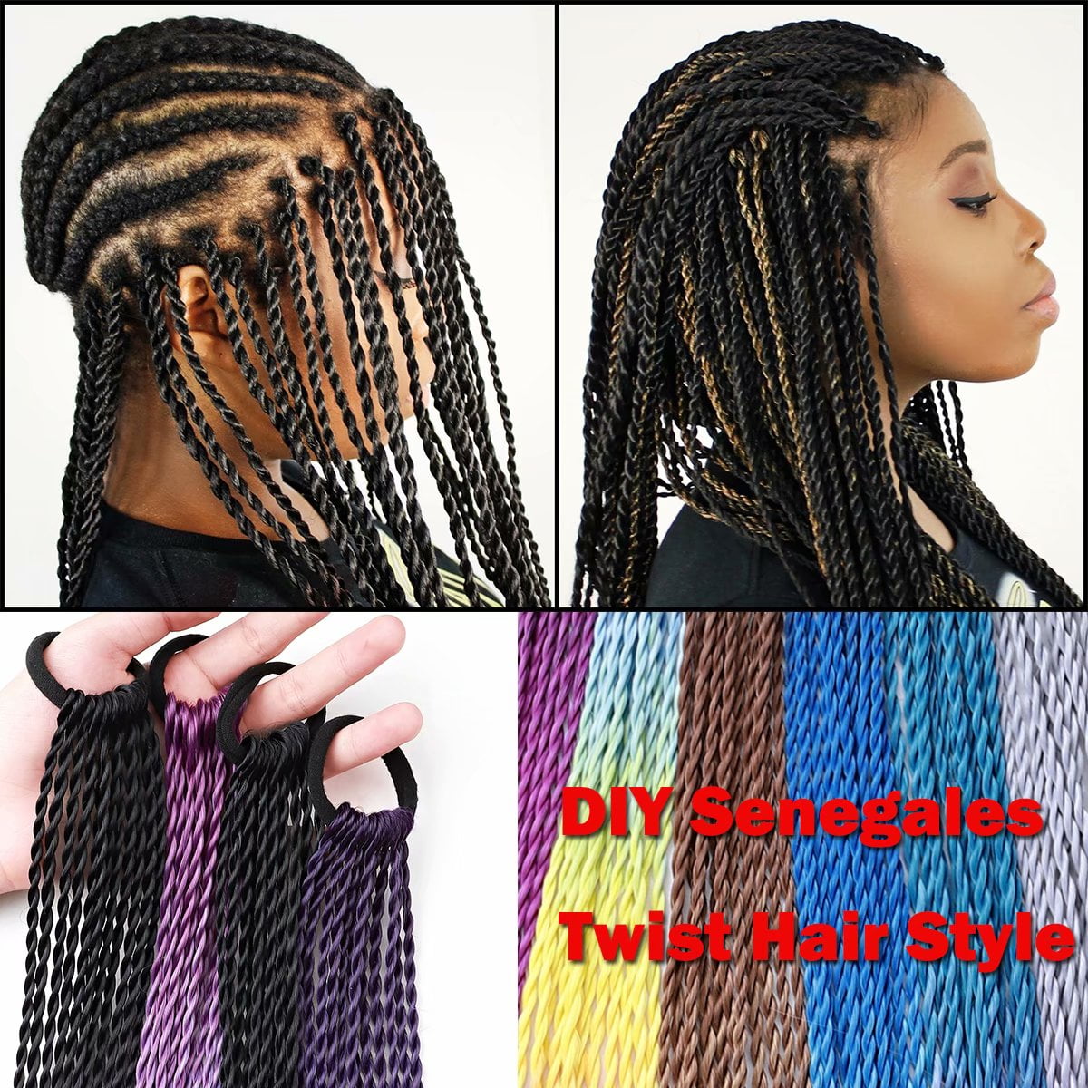 Benehair 12 Strands Twist Box Braids Ponytail Bright Pigtail Hair  Extensions Dreadlocks Kanekalon Crochet Braids for Women 24  Black+Brown+Light Brown 