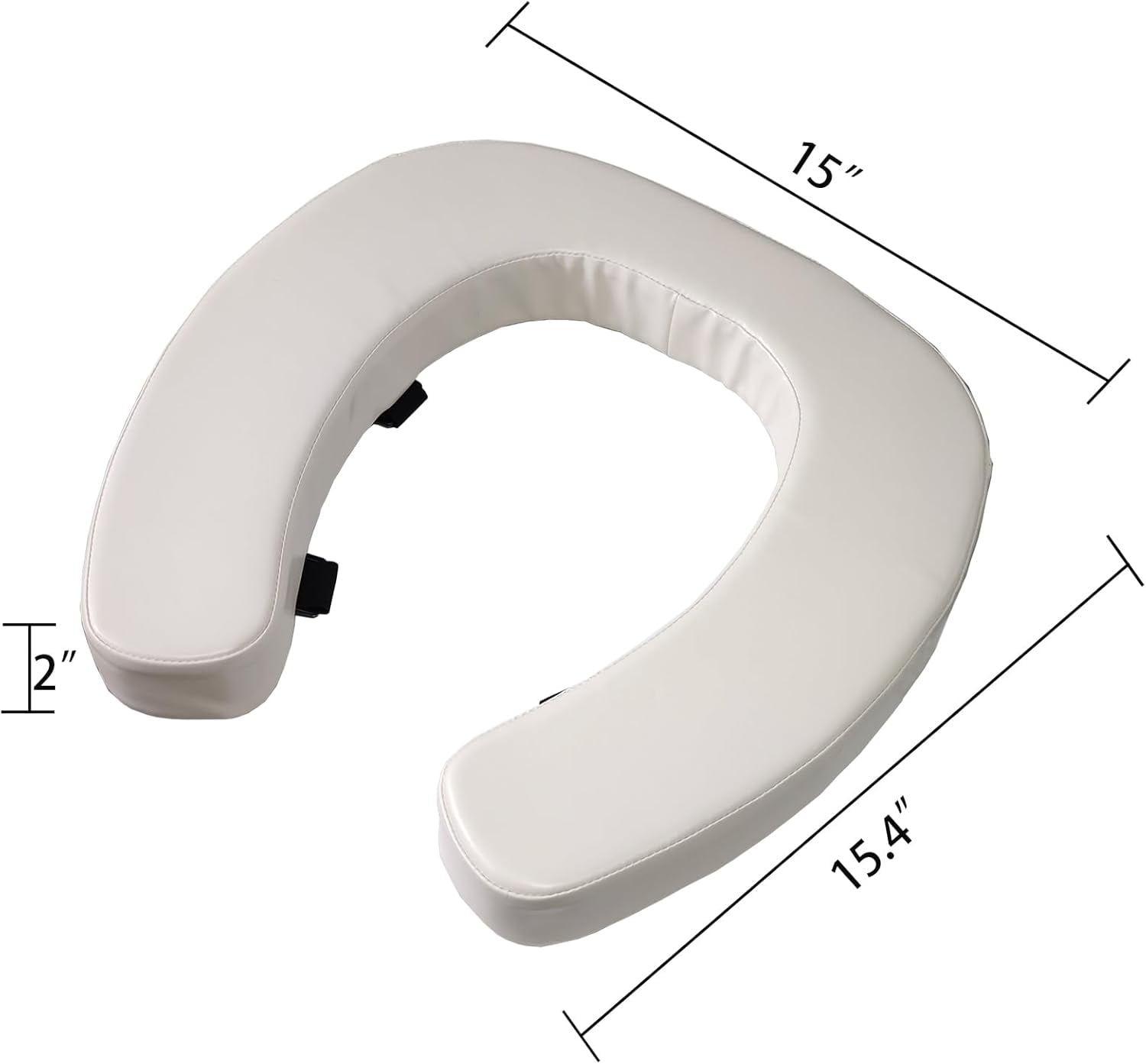 FEIYONG U-Shape soft toilet seat cushion, 2-inch high-density foam, waterproof PU fabric. Hook&loop anti-slip design, fits most toilets, elegant beige.