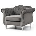 thumbnail image 3 of Glory Furniture Hollywood Velvet Chair in Dark Gray, 3 of 6