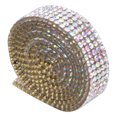 thumbnail image 1 of Beaded Trim,  Glass Rhinestone Trim Ribbon 1m 5 Rows Hot Fix Chain Trim for DIY Garment, 1 of 8