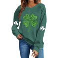 thumbnail image 3 of Craaazy Women's Crewneck Long Sleeve Sweatshirts St. Patrick's Clothes Gifts, 3 of 6