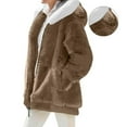 thumbnail image 5 of iHPH7 Fleece Jacket Winter Clothing for Women Zip Up Hoodie Women's Outerwear Teddy Jacket Women Casual Zip Up Fleece Hoodies Warm Jackets for Women Brown L, 5 of 9