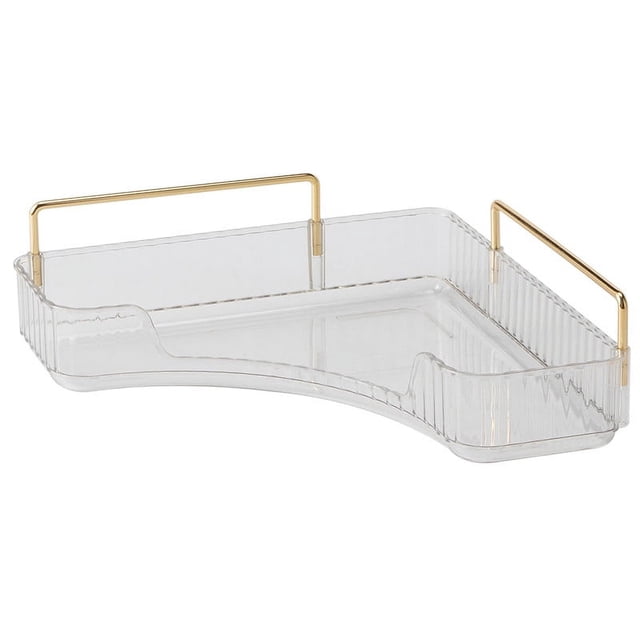 Organizador De Mostrador De Baño De Esquina De 1 Nivel, Bandeja De Perfume De Encimera Y Organizador De Tocador, Almacenamiento De Maquillaje De Esquina, Encimera Organizadora para Cómoda