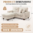 thumbnail image 3 of Poshby 71.25''W Sectional Sofa Loveseat with L-Shaped, Storage Ottoman, Chenille for Living Room, Beige, 3 of 14
