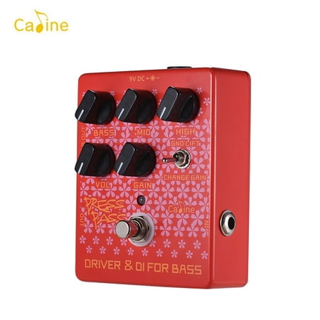 Caline CP-59 Press Pass Red Electric Guitar Effects Pedals with True Bypass Driver and DI Box Classic Tube Amp for Bass (Best Tube Driver Pedal)
