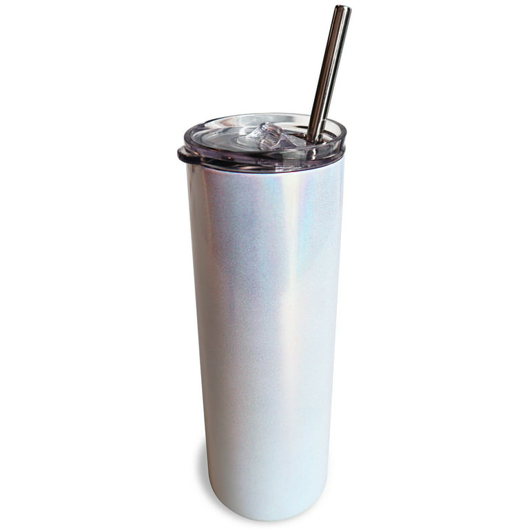 25 Pack 20OZ Sublimation Glitter Tumbler Blanks Straight Tumbler with Straw  Lid